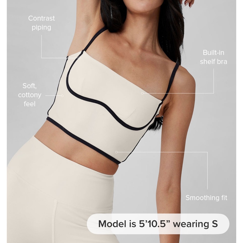 ALO Airbrush Streamlined Bra Tank - Ivory / Black